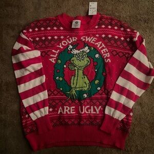 Kids Red and White Grinch Sweater
